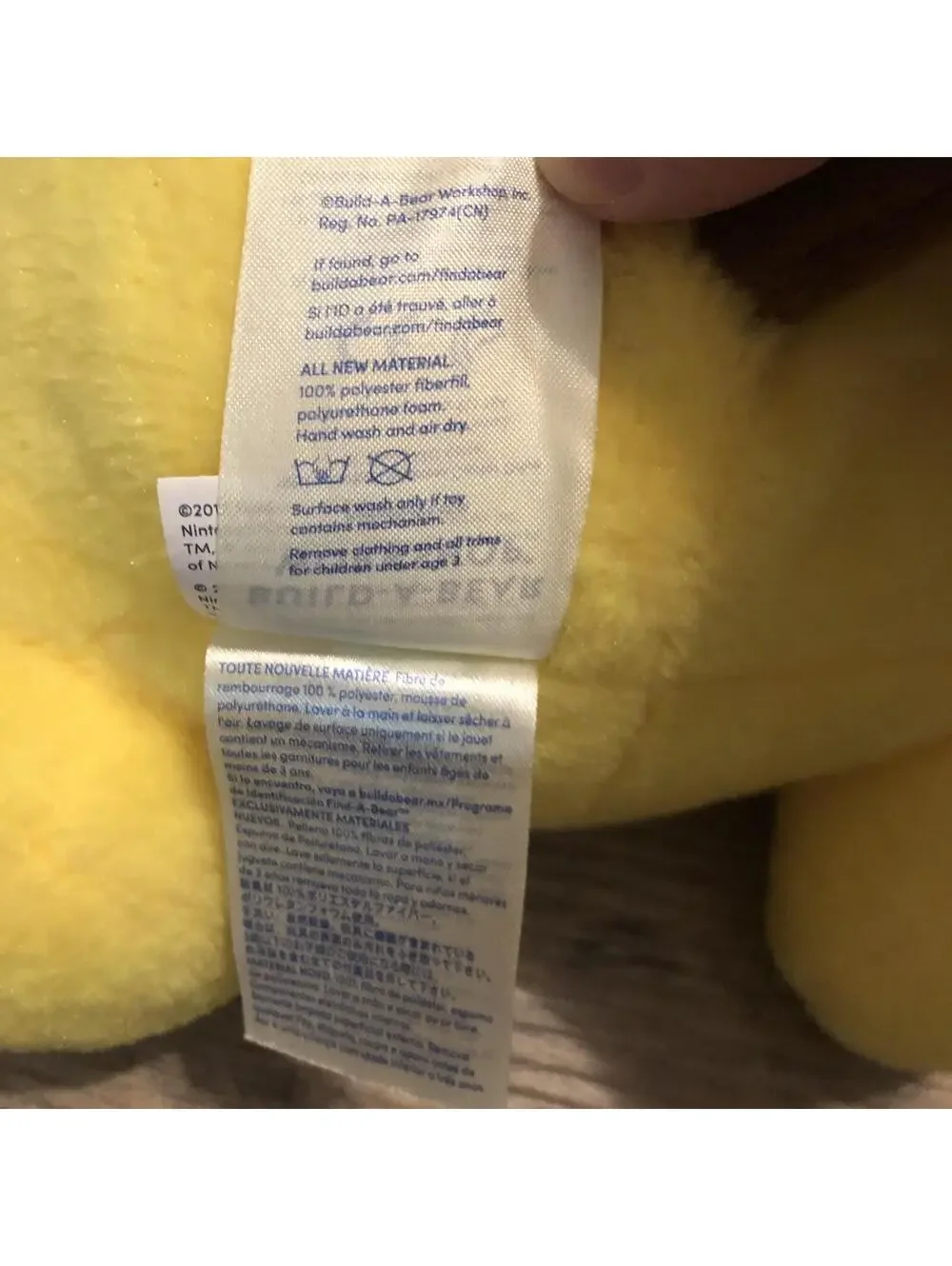 Large Pokemon Pikachu Build A Bear Workshop Yellow‎ Plush Stuffed Toy 16”